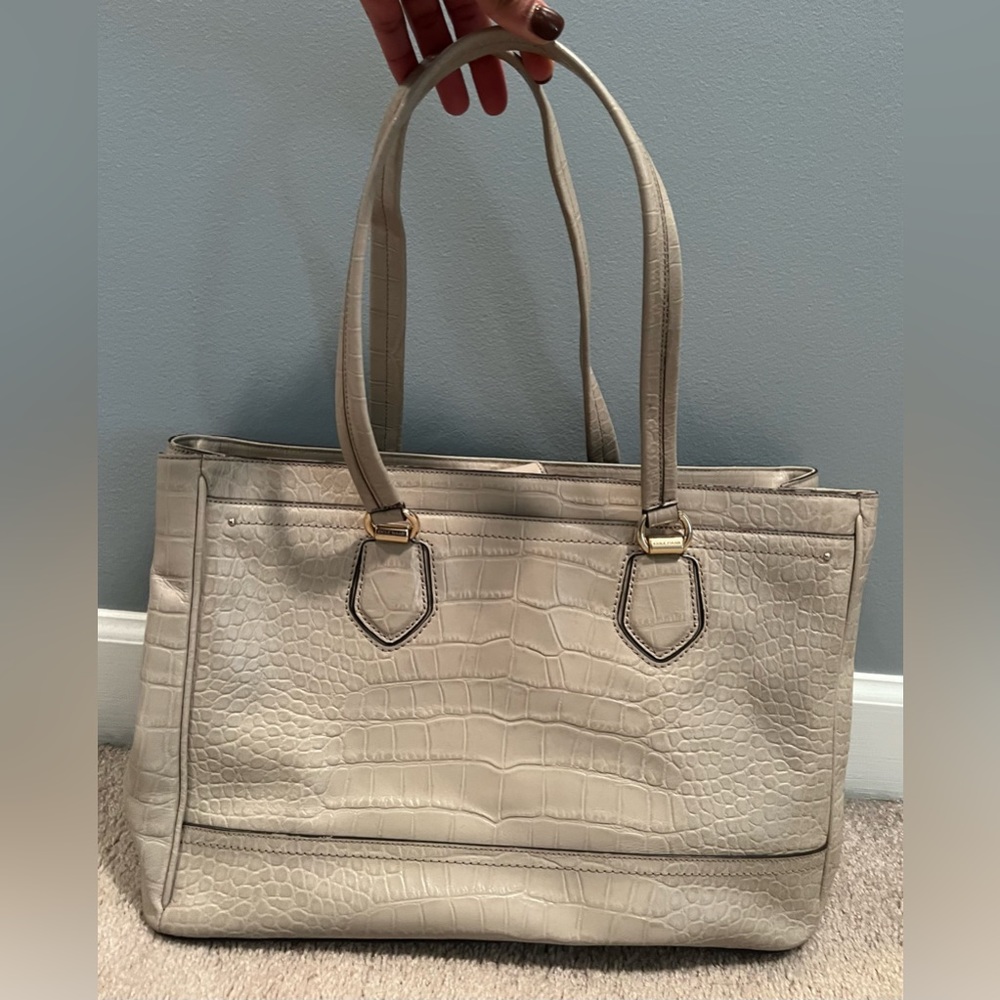 Lightly used Coke Haan Tali double zip work tote.